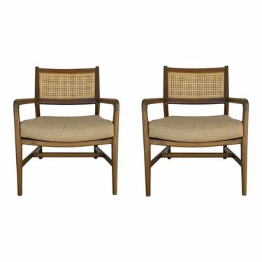 Mid-Century Modern Style Canned Arm Chairs - a Pair