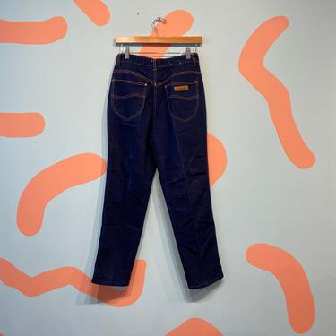 Vintage 80s Gitano High Waist Dark Wash Straight Leg Denim Blue Jeans 