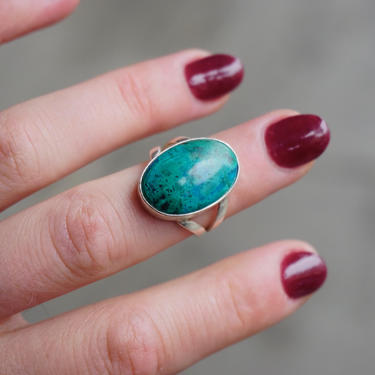 Vintage Turquoise Sterling Silver Ring, Robin's Egg Turquoise Stone, Natural Turquoise Ring Set In Silver, 950 Jewelry 