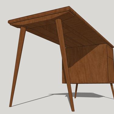 Mid Century Modern Design Walnut Desk 