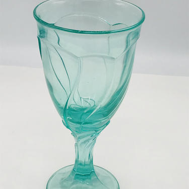 Vintage  Noritake &amp;quot;Sweet Swirl&amp;quot; Aqua Marine  Sea Foam Green Teal Wine Goblet or Wine Glasses - Nice Condition- Hard to find! 