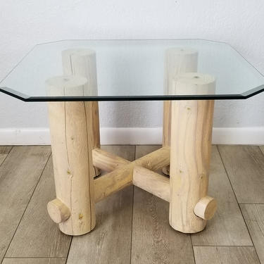 Handmade Studio Postmodern Rustic Wood Side Table . 