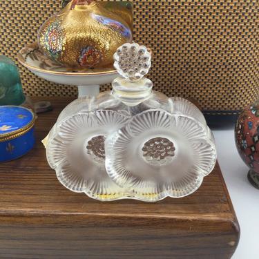 Vintage Lalique Deux Fleurs Perfume Bottle 