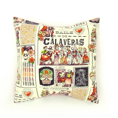 Day of the Dead Baile de Calaveras Pillow Cover  18 x 18 