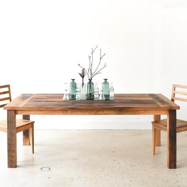 Farmhouse Dining Table made from Reclaimed Wood - Textured Finish 
