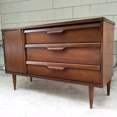 On hold. Local Pickup Preferred. Midcentury Bassett 1960s Petite Credenza Server TV Stand by OffMain