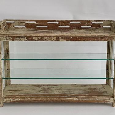 Rustic Wood Store Display Case Cabinet 