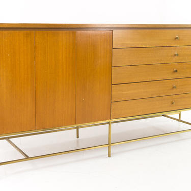 Paul McCobb for Calvin Irwin Collection Mid Century Mahogany and Brass Buffet Sideboard Credenza - mcm 