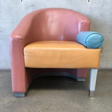Color Block Asymmetrical Barrel Chair