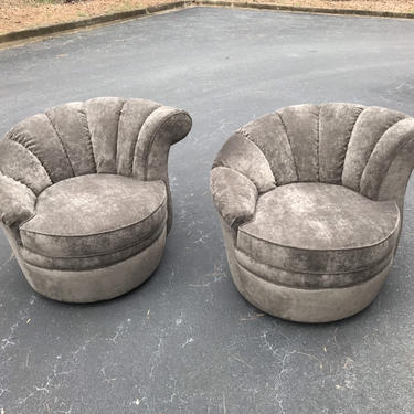 Vintage MCM Schandig swivel chairs - new upholstery - pair ON SALE! 