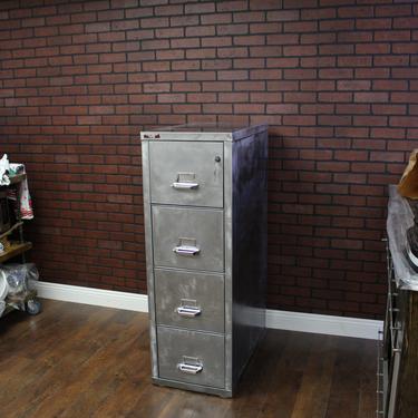 Refinished 4 drawer Fire Proof FireKing Metal Filing Cabinet / industrial cabinet / metal filing cabinet / industrial office / Hon 