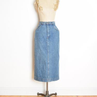 vintage 90s skirt GAP denim high waisted slim long midi jean skirt S normcore clothing 