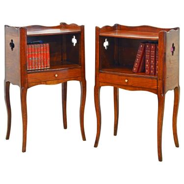 Pair of 19th Century French Provincial Walnut One-Drawer Side Tables or Stands
