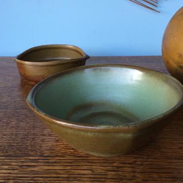 MCM Frankoma 5x Prairie Green Bowl, American Pottery 