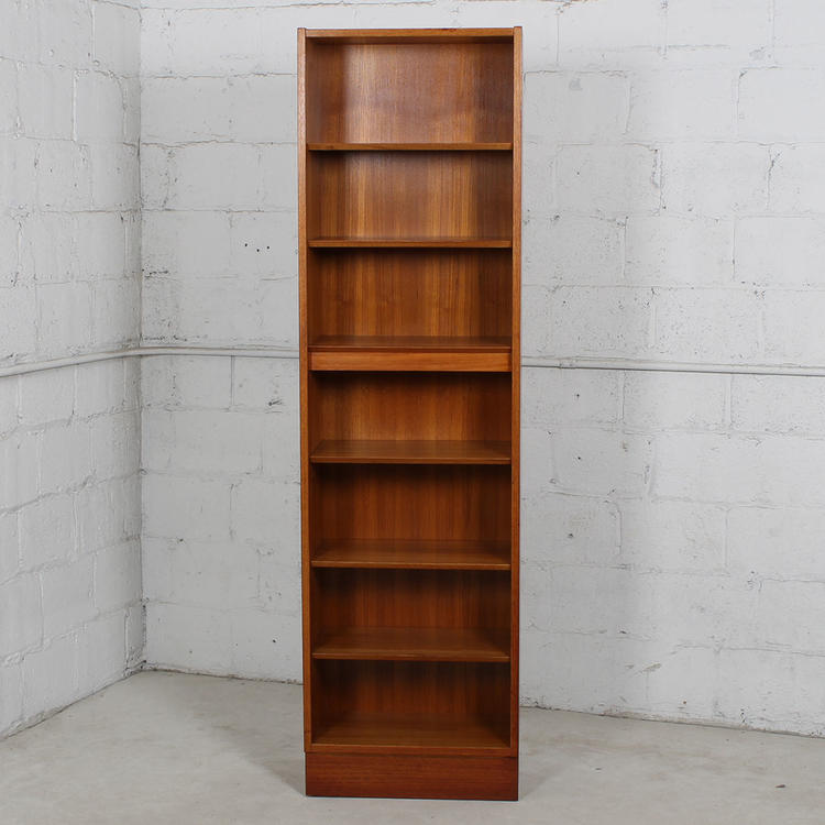 Custom Super-Slim & Tall Hundevad Danish Teak 21.75 Adjustable Bookcase