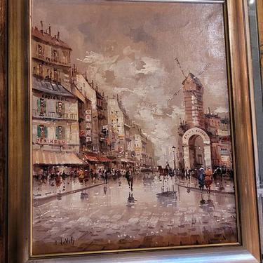 Antonio DeVity Oil painting of Paris Street scene. 