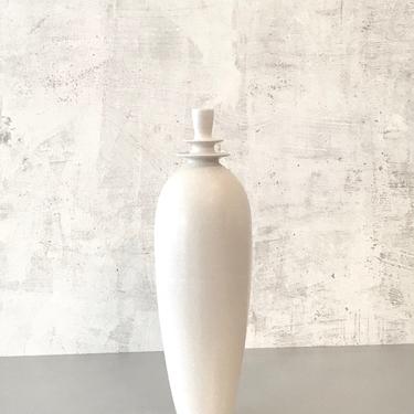 SHIPS NOW- one 18” tall large ceramic flanged vase in matte white glaze by Sara Paloma Pottery 