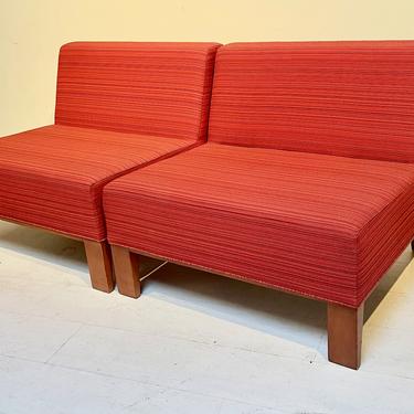 Pair of Vintage Slipper Chairs - Bernhardt Design 