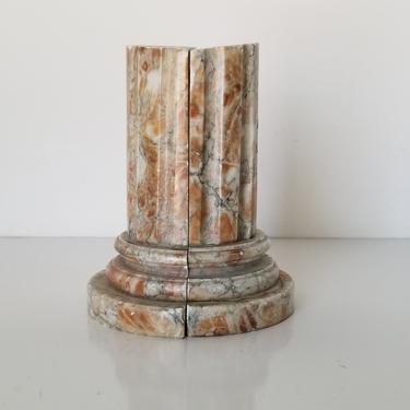 Vintage Italian Roman Column Marble Bookends - a Pair. 