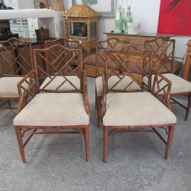 6 Century Faux Bamboo Chippendale Chairs
