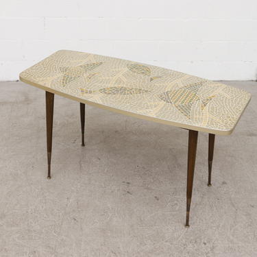 Fish Mosaic Coffee Table with Adjustable Leg Height