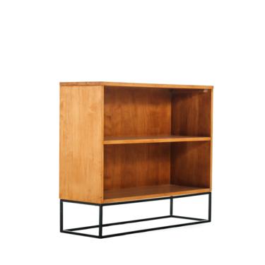 Planner Group Series Bookcase / Entry Table by Paul McCobb for Winchendon in Maple a with Custom Geometric Steel Base 