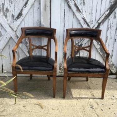 Pair of Designer Patent Leather Chairs