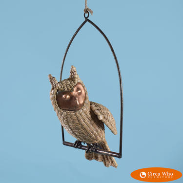 Large Owl on a Swing By Mario Lopez Torres