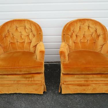 Mid Century Pair of Swivel Rocking Side Chairs by Woodmark 2245