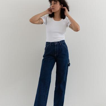Vintage 28 Waist Blue Carpenter Jeans | Unisex High Waist Worker Pant Trouser | 
