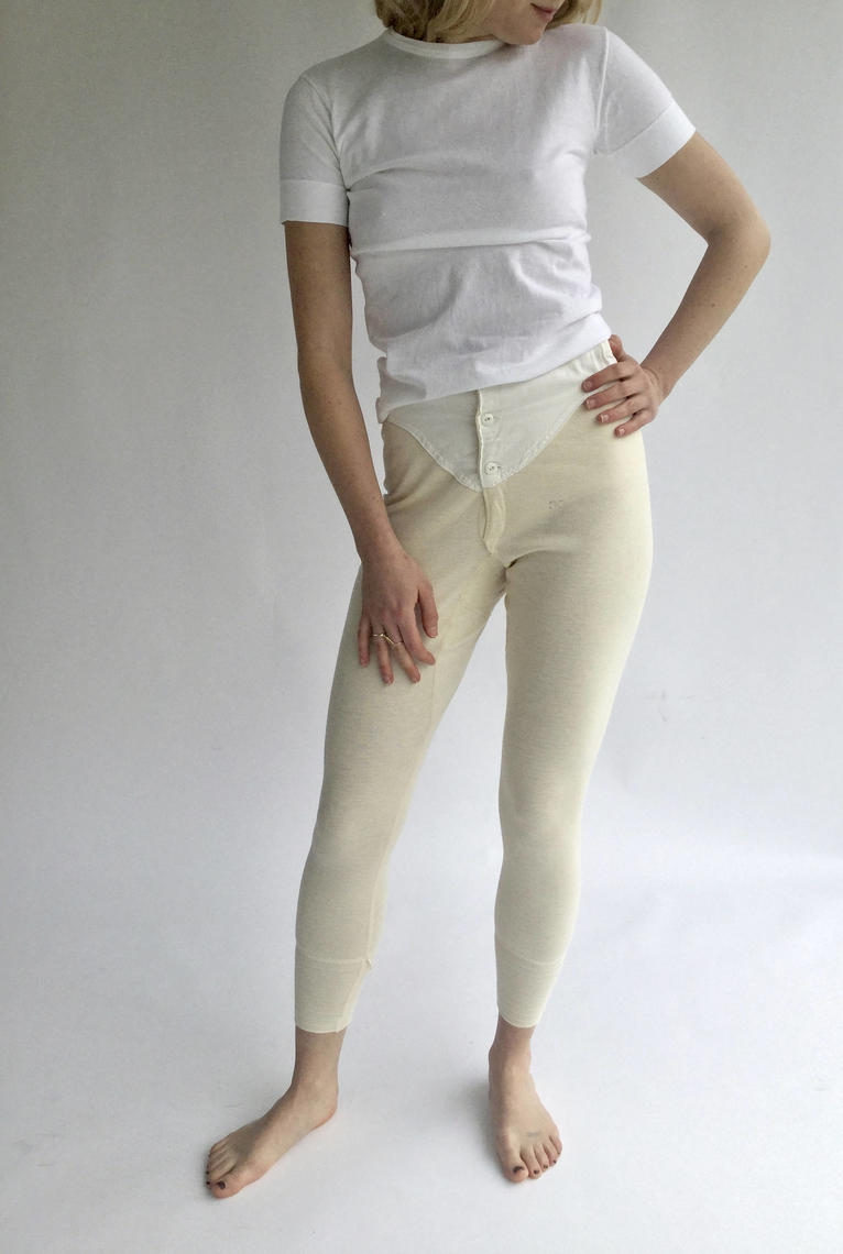 Vintage 28-30 Waist Cream Long Underwear, Vintage Thermal Pants, Vintage, Rawson
