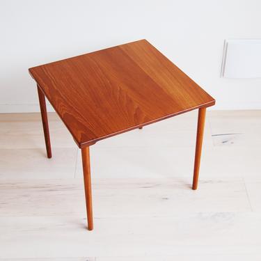 Danish Modern France and Daverkosen Solid Teak Square Side/End Table Made in Denmark John Stuart 