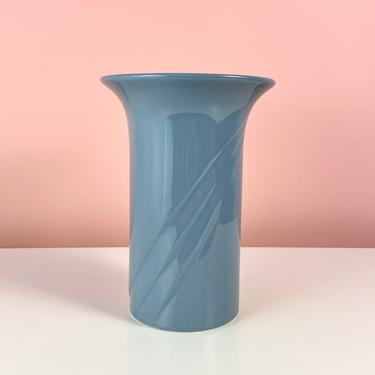 Blue Art Deco Cylinder Vase 