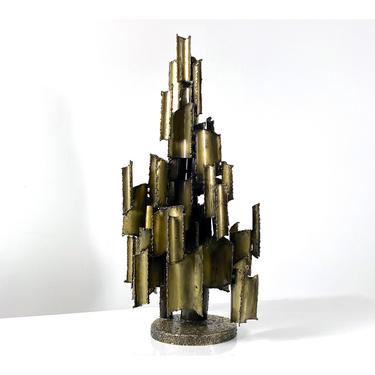 Vintage Brutalist Brass Sculpture by Marcello Fantoni 1960s 