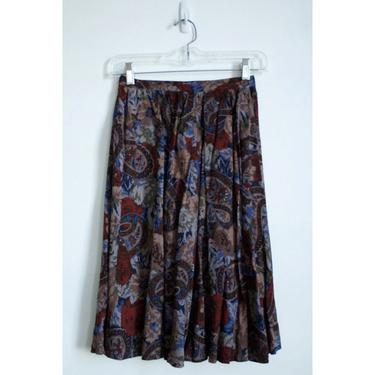 Vintage 70s paisley high waisted skirt size XS 