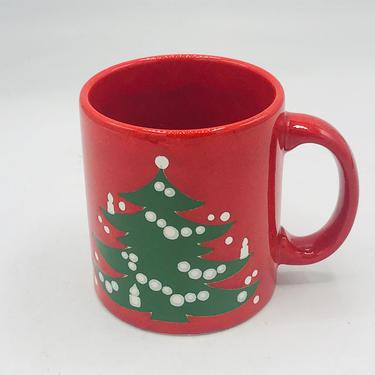 Vintage  Christmas Trees Mug by Waechtersbach Germany- Red and Green- Great condition 
