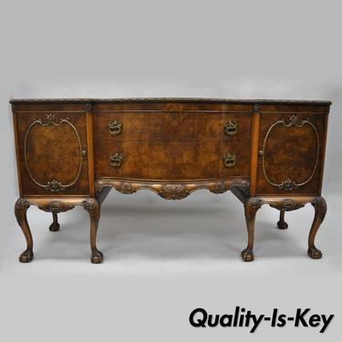 Batesville Romweber Chippendale Bowfront Burl Walnut Ball and Claw Sideboard
