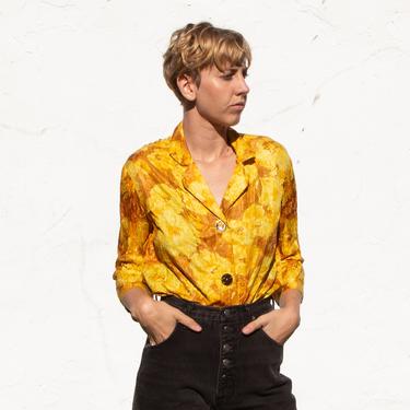 1950's Yellow Floral Shirt 
