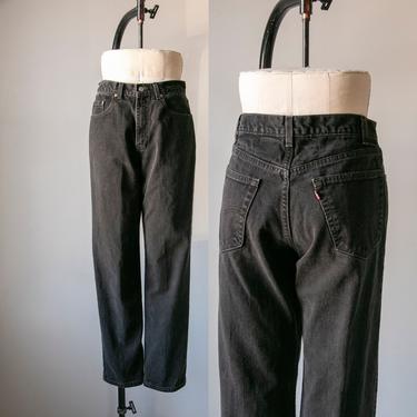 1990s Levi's 550 JEANS Black Denim Relaxed Fit 32" x 31" 