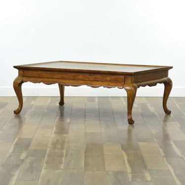 Queen Anne Carved Coffee Table W Pad Foot Legs