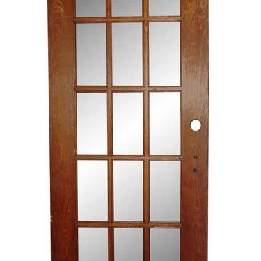 Antique 15 Lite Stained Oak French Door 79 x 30