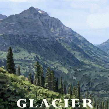 Glacier National Park decorative art print 11x17 