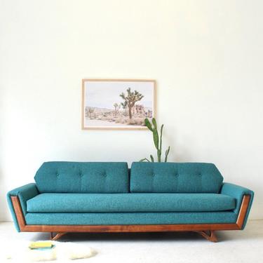 Vintage Adrian Pearsall Sofa Newly Upholstered in Teal