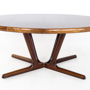 Interform Collection Mid Century Danish Rosewood 12 Person Oval Expanding Pedestal Dining Table - mcm 
