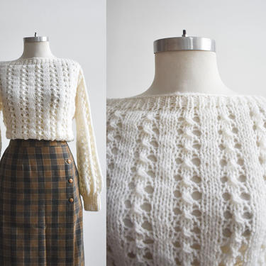 Vintage Cream Chunky Knit Sweater 