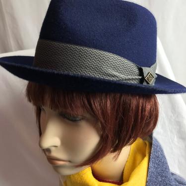 Men’s blue fedora hat~Goorin  bros unisex androgynous style~ vintage inspired Stylish hat~ men’s or women’s hats Size Small 
