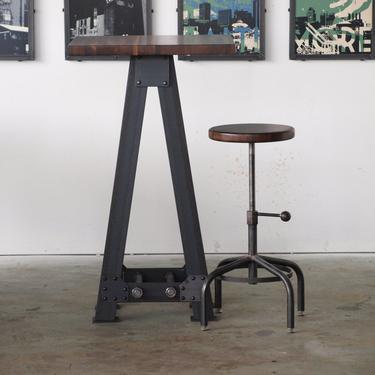 Pub kitchen A Frame table standing height industrial chic restaurant by CamposIronWorks