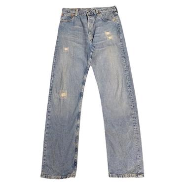 (28) Levi’s 501 Distressed Light Blue Denim Jeans 111621 LM