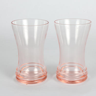 Blush Pink Glassware, Shot Glasses, Retro Glassware, Mid Century Glassware, Wedding Gift, Barware, Vintage Glassware, Vintage, Set of 2 