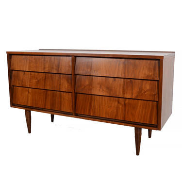 Walnut Dresser Ward Furniture Mid Century Modern Knoll Style 